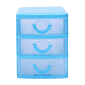 6X Mini Translucent Drawer Type Plastic Storage Box（Blue 3 Layers）. 