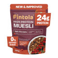 Pintola High Protein Muesli Dark Chocolate & Cranberry 400g, 24g Protein, High Fibre, Real Fruits, Muesli for Breakfast Food, Muselies Fruit Nuts and Seed. 
