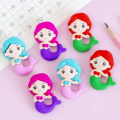 5 Piece Colorful Stationery Kawaii Mermaid Student School Office Supplies Children Erasers For Kids Gift Pencil Rubber Eraser. 