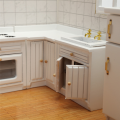 1/12 Scale Doll House Miniatures Kitchen Cabinets Set,White. 