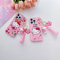 Hello Kitty Casing iPhone 16 Plus 16 15 Pro Max 15 Pro Phone Case iPhone 15 Plus 15 14 Pro Max 14 Pro Phone Cover Cartoon Hello Kitty 3D Dolls with Strap Lanyard. 