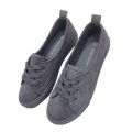 Grey Comfortable Lace Up Flat Sneaker For Women 6581. 