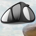 NAMUNY 2 Pcs 3 in 1 360 Degree Rotation Three Sided Blind Spot Mirror Reversing Blind Spot Convex Mirror, Right & Left. 