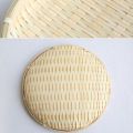 FORIDE 2X Bamboo Weaving Straw Baskets Tier Rack Wicker Fruit Bread Food Storage Kitchen Decorate Round Plate Stand. 