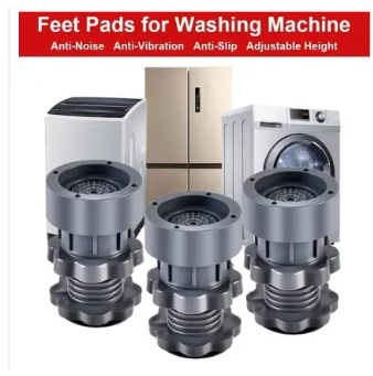 Height Adjustable Anti Vibration Pads (Min-4 inch-6.5 inch Max) - Dryer Shock & Noise Cancelling Pads, for Washing Machine, Refrigerators/Fridge, Furniture Base, Dishwashers Stand