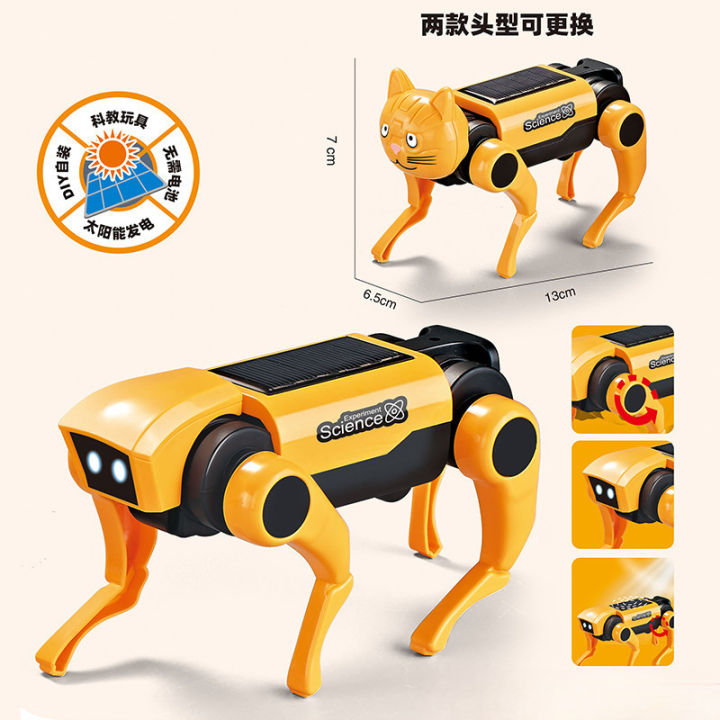 Basking in the sun can walk solar electric robot dog kids building toys ...