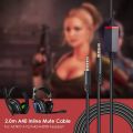 2X Headset Cable, 2.0M Inline Mute Cable Cord for /A40 Gaming Headsets Controller Headphone. 