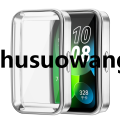 Zhusuowang Soft TPU Case For Huawei Band 9 / 8 /10 Shell Frame Bumper Screen Protector Glass Band9 Full Clear Protective Cover Fifty percent discount. 