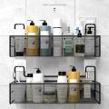 No punch Wall-mounted bathroom shelf Convenient Wall-mounted Shower shampoo rack Kitchen condiment storage basket for Home Hotel College dorm Apartments Organizing toiletries Bathroom Shower Kitchen. 