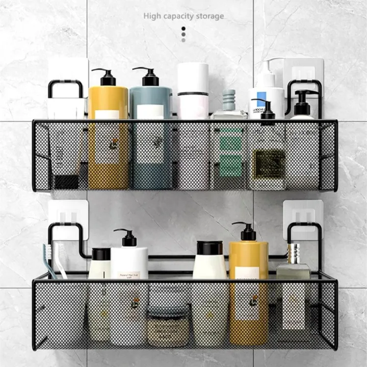 No%20punch%20Wall-mounted%20bathroom%20shelf%20Convenient%20Wall-mounted%20Shower%20shampoo%20rack%20Kitchen%20condiment%20storage%20basket%20for%20Home%20Hotel%20College%20dorm%20Apartments%20Organizing%20toiletries%20Bathroom%20Shower%20Kitchen%20-%20Image%204
