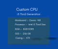 Assembled Desktop CPU  Core i5 3rd gen/ 8GB RAM/ 256GB SSD(CPU Only). 