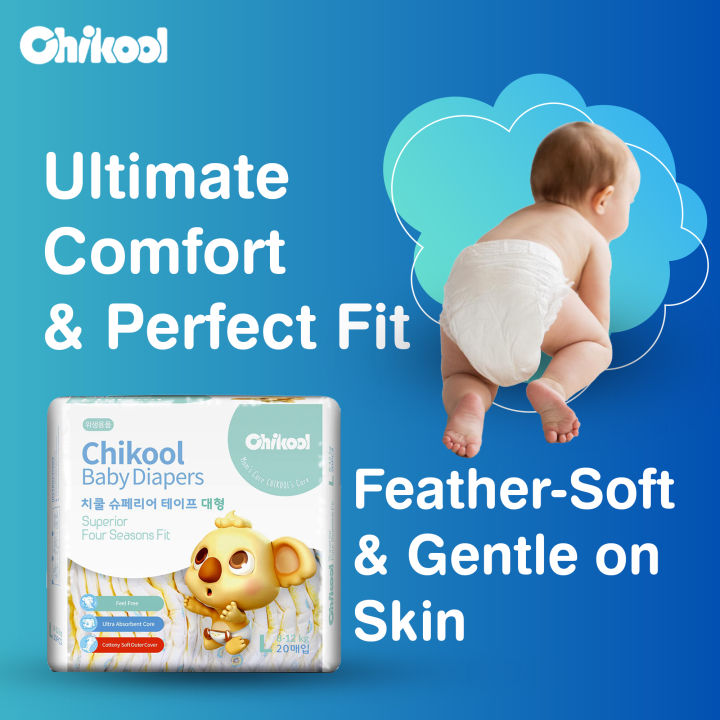 Chikool%20Superior%20Tape%20Diapers%20Large%20Size%20For%208-12%20KG%2020%20Pieces%20-%20Image%203