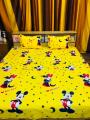 King Size Mickey Mouse Printed Bedsheet With 2 Pillowcover | Super Micro Vella Material Printed Bedsheet With 2 Pillow Cover. 