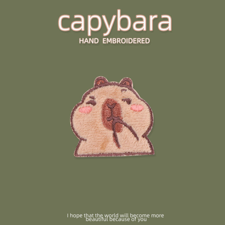 Capybara%20Patch%20Iron%20On%20Patches%20For%20Clothing%20Stickers%20Embroidered%20Patches%20On%20Jackets%20DIY%20Clothes%20Stripes%20Stickers%20-%20Image%202