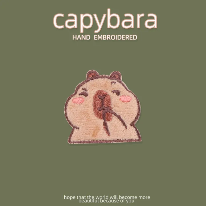 Capybara%20Patch%20Iron%20On%20Patches%20For%20Clothing%20Stickers%20Embroidered%20Patches%20On%20Jackets%20DIY%20Clothes%20Stripes%20Stickers%20-%20Image%202