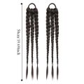 Linman 2Pcs Hair Accessories Synthetic Boxing Braids Ponytail Rubber Band HaiLuxury r Extension Pony Tail Hairpiece Long Natural Twist Braid Wig for Women. 