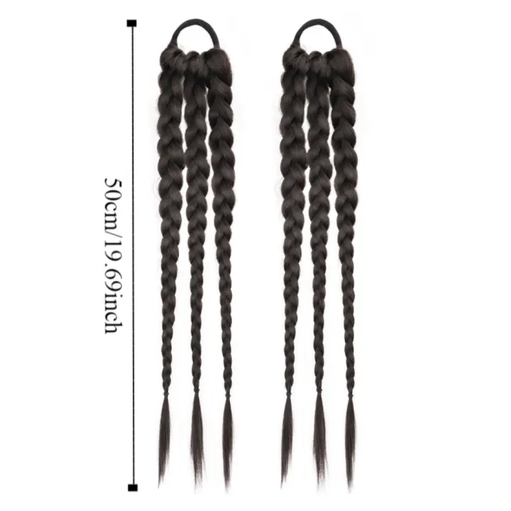 Linman%202Pcs%20Hair%20Accessories%20Synthetic%20Boxing%20Braids%20Ponytail%20Rubber%20Band%20HaiLuxury%20r%20Extension%20Pony%20Tail%20Hairpiece%20Long%20Natural%20Twist%20Braid%20Wig%20for%20Women%20-%20Image%202