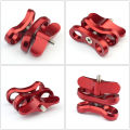 2 pcs Camera Accessory Diving Lights Ball Butterfly Clip Arm Clamp Mount Aluminum for Hero 3+/4/5 Gitup SJ6000 Camera - Black & Red. 