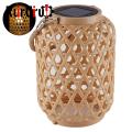 Solar-powered Balcony Lamp Bamboo Solar Hanging Lamp for Garden Decor Waterproof Rechargeable with Soft Lighting Easy Installation. 