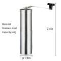 Manual Coffee Grinder Conical Burr Mill Brushed Stainless Steel. 