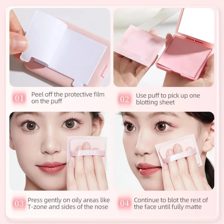 Portable%20With%20Puff%20Oil%20Control%20Blotting%20Paper%20With%20Mirror%20Lightweight%20Face%20Shine%20Remover%20Compact%203-in-1%20Blotting%20Paper%20for%20Summer%20Travel%20-%20Image%204