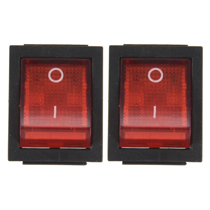 2X Red Light 4 Pin DPST ON/OFF in Rocker Switch 15A/250V 20A/125V AC ...