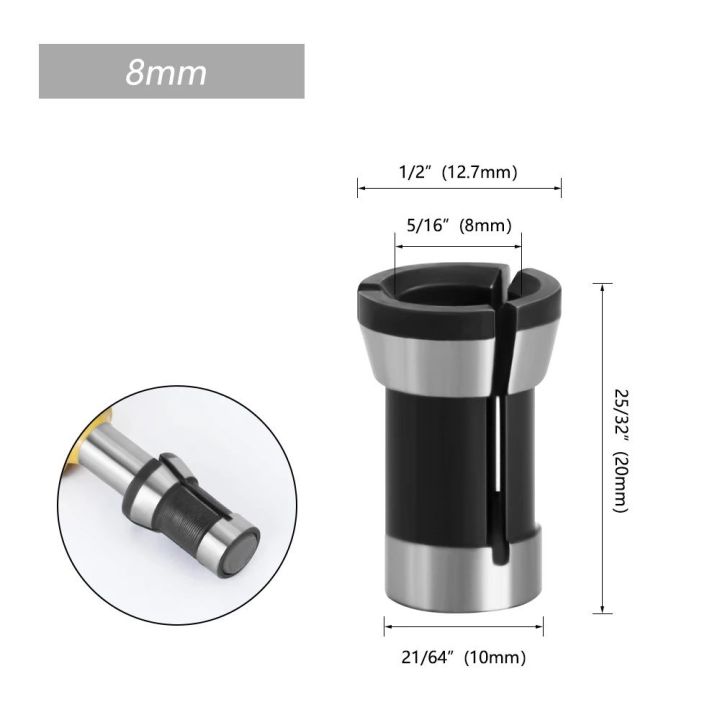 6mm Router Collet 1-3Pcs 6.35mm 8mm 6mm Milling Cutter Accessories Engraving Collet Chuck ...