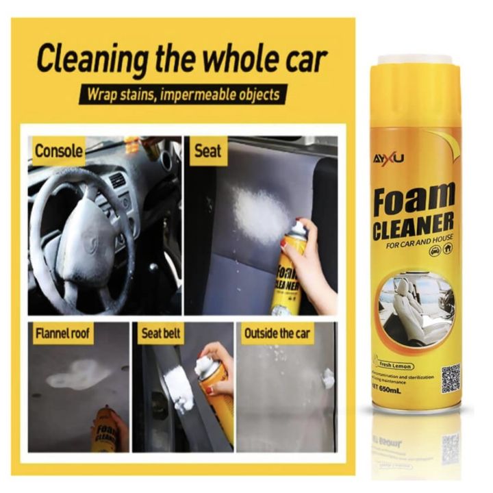 650ml MultiFunctional Foam Cleaner Spray to Clean Car & House Lemon Scent 650mL