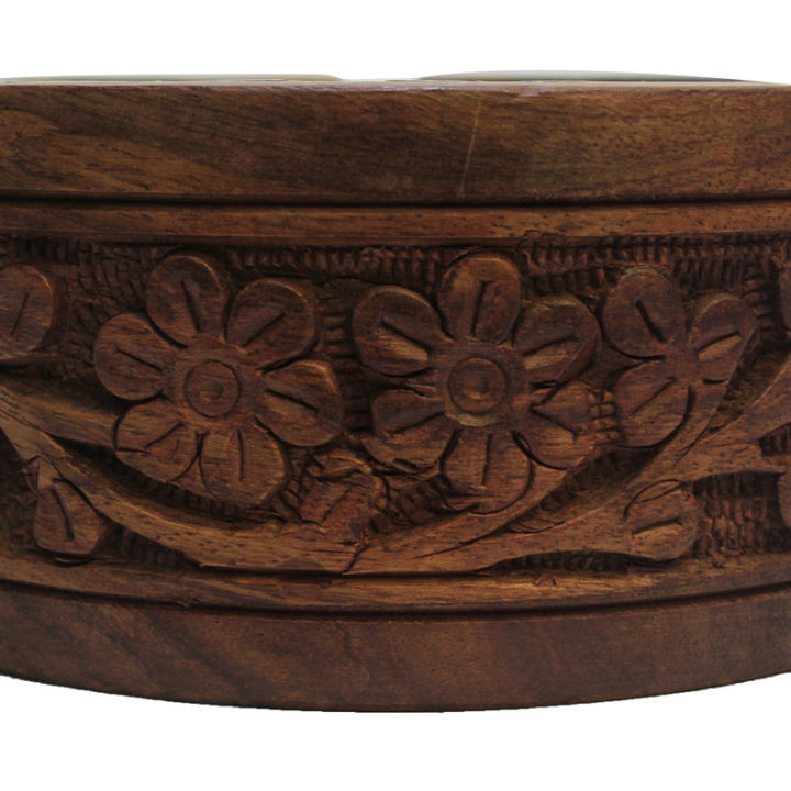 1.5x2.5%20Inch%20Long%20Elephant%20Patched%20Sexagon%20Design%20Wood%20And%20Brass%20Jewellery%20Box%20-%20Image%205