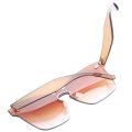 sunglasses women Summer Rimless Square Shades Sunglasses woman Brown. 