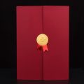 Graduation A4 Award Certificate Holder Three-fold Page Paper Envelope Document Folder Gilding Process Exquisite Diploma Cover. 