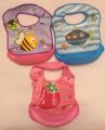Multicolor Silicone Baby Detachable Waterproof Apron Bibs -1pc. 