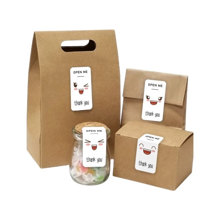Packing Box Smile Artsy Home 70pcs Cute Smile Kawaii Thank You Stickers for Business Gift ...