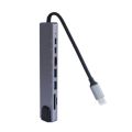 Usb-C Hub, 8 In 1 Multifunctional Aluminum Type C Adapter With 4k Hdmi Port, RJ45 Ethernet Port, USB-C Power Delivery, 2 USB 3.0 Ports, SD/TF Card Reader, Compatible For Type-C Devices. 