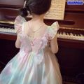 NEW Anedshaop Portable New Summer Cute Girls Princess Dress Gradient Rainbow Butterfly Decoration Mesh Dress For Girls Kids Party Prom Gown Clothes. 