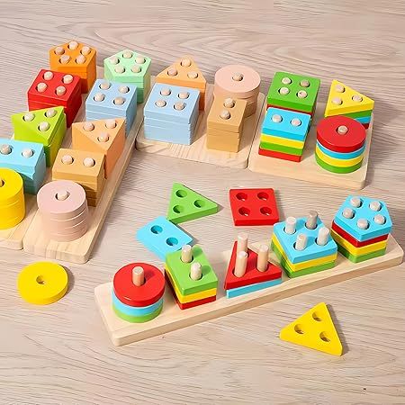 Set Shape Toy Geometric Shape Sorting Toy – Early Learning Educational Set for ...