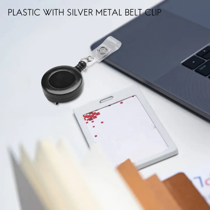 Sojhoop%205%20Pcs%20Badge%20Holder%20Retractable%20Reel%20YOYO%20Clip%20Snap%20Button%20ID%20Card%20Key%20Black%20-%20Image%208