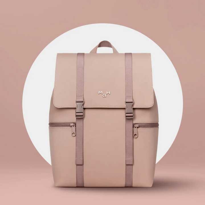MAH SIRO PU Leather Waterproof Travel Backpack With 14-Inch Laptop Compartment For Unisex