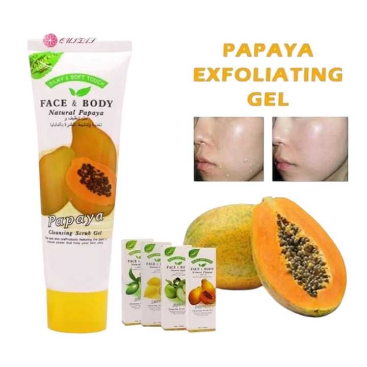 FACE & BODY NATURAL PAPAYA CLEANING SCRUB GEL FOR FACE & BODY SCRUB (GEL)