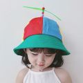 Boys Girls Windmill Cute Rainbow Sun Hat Fisherman Cap Beach Cap Kids Bucket Hat. 