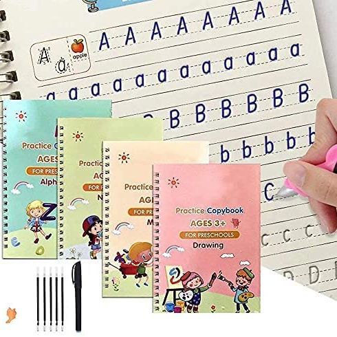 Reusable Magic Practice Book For Kids- 4Pcs