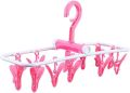 Folding Portable Laundry Hanger with 12 Clips Drying Rack for Socks&Lingerie Plastic Clothes Pins. 