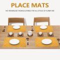 NAMUNY Pack of 3, Natural Seagrass Place Mat, 17.7inch x 12inch, Hand-Woven Rectangular Rattan Placemats. 