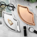 Cosmetic Stainless Steel Tray Decorative Necklace Watch Lip Shaped Tray Ring Bracelet Jewelry Tray for Home Bedroom Dressing room Jewelry store Gift. 