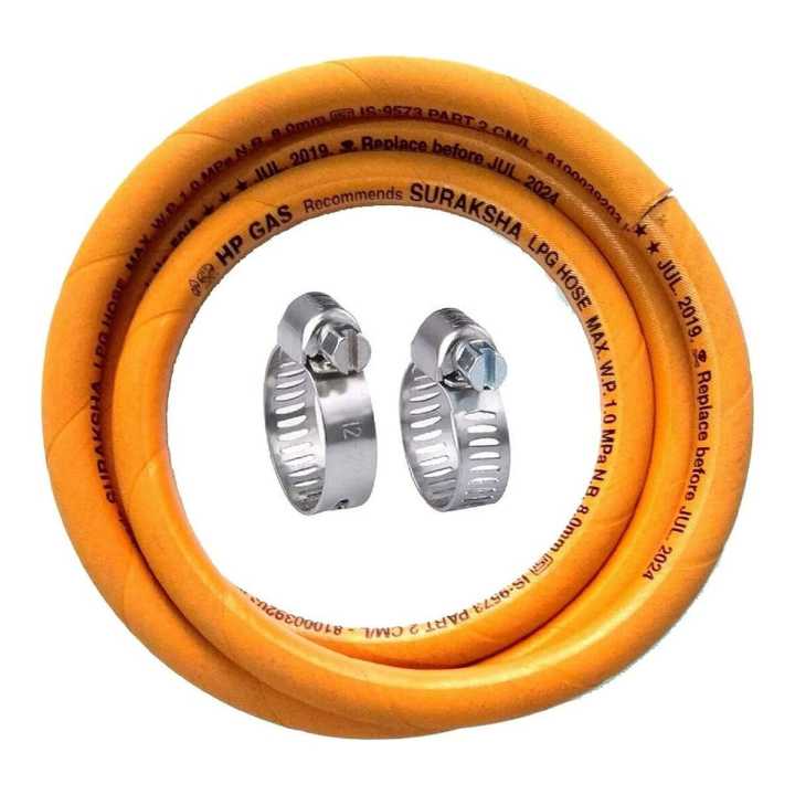 Gas Pipe 2 Meters With Clamp Sets To Connect Cylinders And Stove