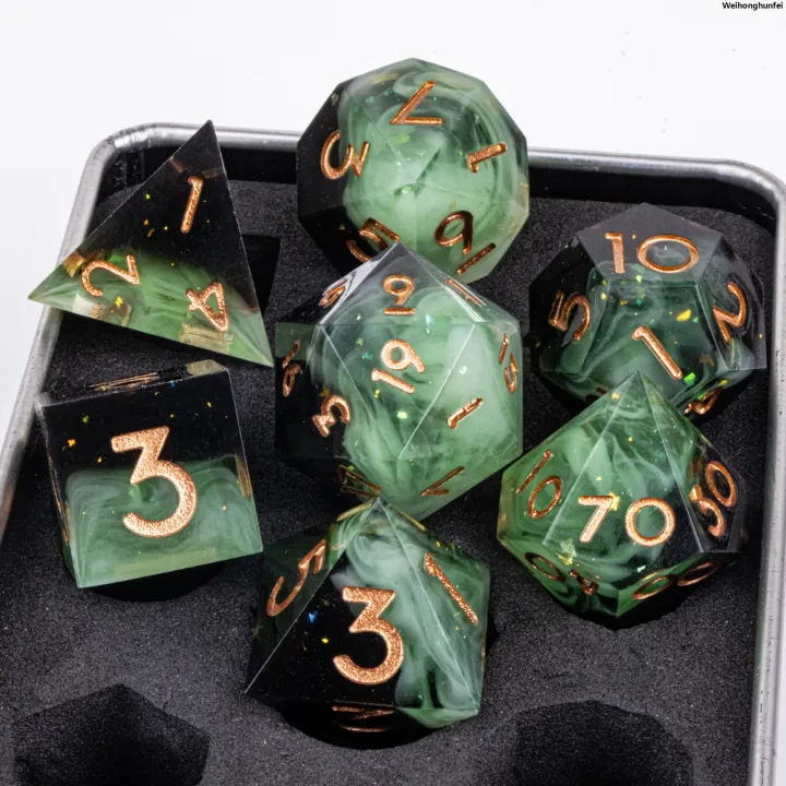 Weihonghunfei%E3%80%902025%20Version%E3%80%91%20Set%20Dice%20Resin,%20Resin%20DnDD,%20Dragon%20and%20Applicable,%20D%20Make%20Handmade%20Resin%20Polyhedron%20D%20Dice%20Set%20in%20Dungeon%20D%20and%20Dice%20with%20Sharp%20Edge%20Dice%20Green%20Affordable%20-%20Image%204