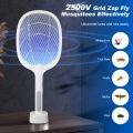 2-in-1 Electric Fly Swatter & Mosquito Zapper Lamp – USB Rechargeable Bug Killer Racket with 5-Layer Safety Mesh | Handheld & Stand Mode Insect Trap for Home, Kitchen, Bedroom, Patio. 