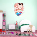 Vinyl Self Adhesive White Glossy  40 cm x 50 cm Cute Ganesh Wall Sticker. 