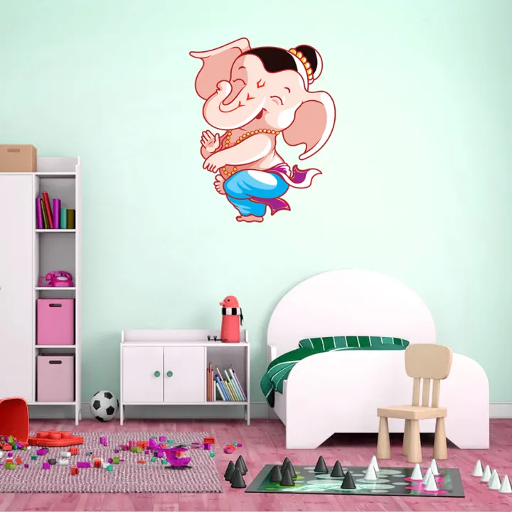 Vinyl%20Self%20Adhesive%20White%20Glossy%20%2040%20cm%20x%2050%20cm%20Cute%20Ganesh%20Wall%20Sticker%20-%20Image%203