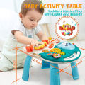 Multifunctional Baby Activity Play Desk for Early Education with Plastic Puzzle Game with Lighting and Music (HE0518). 